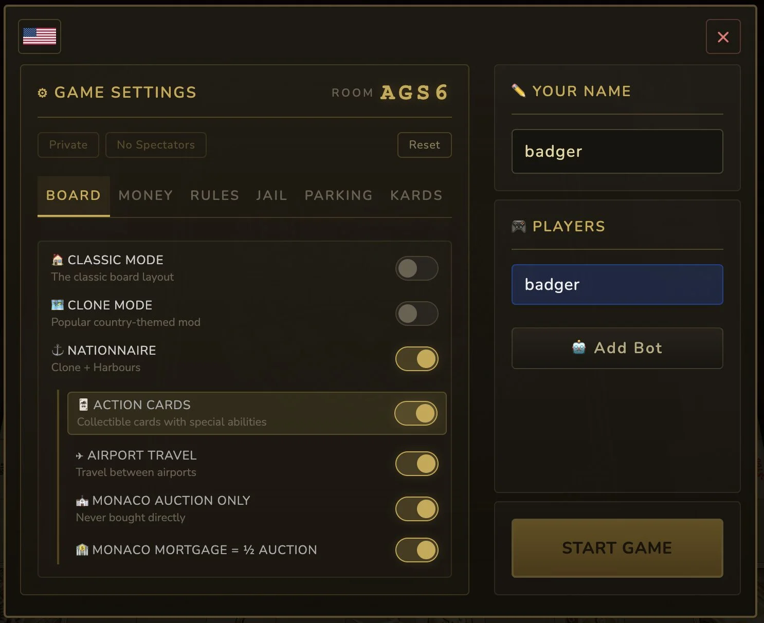 Game Settings